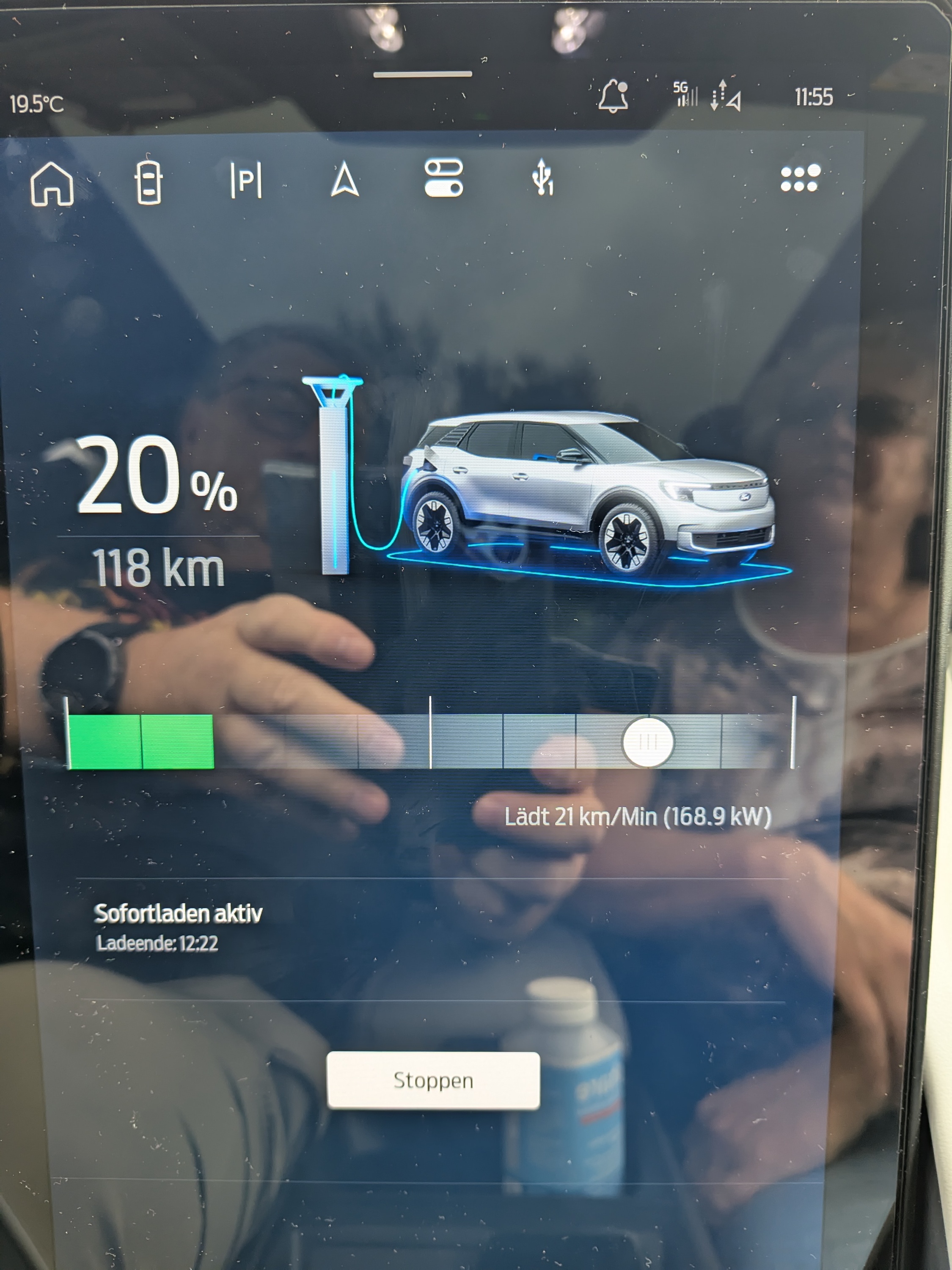 Ladeleistung bei 20%